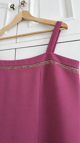 Vestido fiesta fucsia + chal