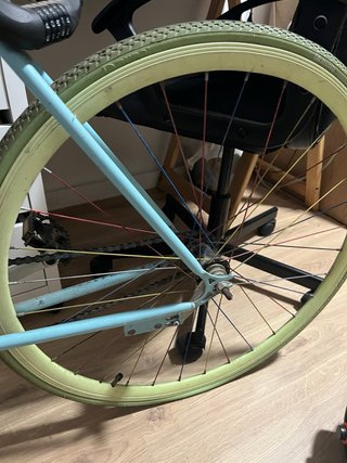 Bicicleta Fixie Azul con Canasta