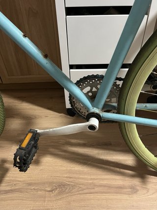 Bicicleta Fixie Azul con Canasta