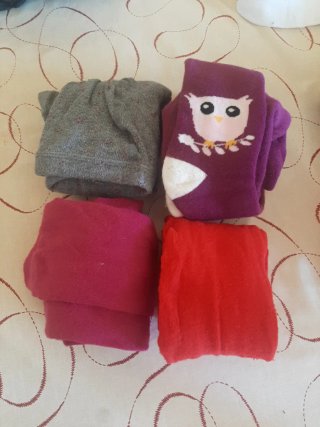 4 Leotardos Algodón Niña 6-8 Años