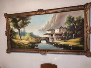 Cuadro Óleo con Marco y Firma