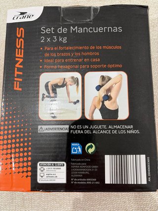 Mancuernas Crane Fitness 2x3kg Hexagonales