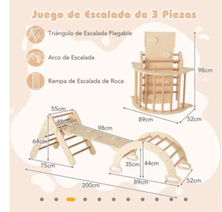 Set Escalada Montessori Niños Madera