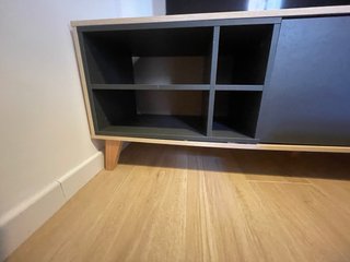 Mueble TV madera y gris