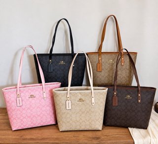 Borse a spalla Coach Beige e Rosa