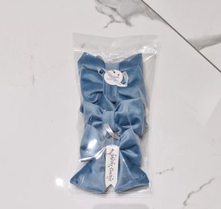 Set 4 Fiocchi Velluto Azzurro Polvere
