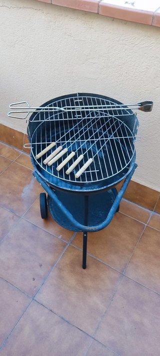 Barbacoa Portátil Negra/Plateada