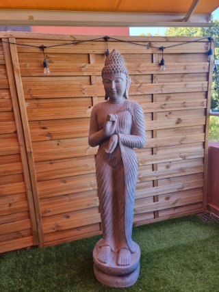 Escultura Buda Exterior Gris Maison du Monde