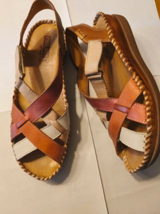 Sandalias Pikolinos Beige, Naranja y Rojo