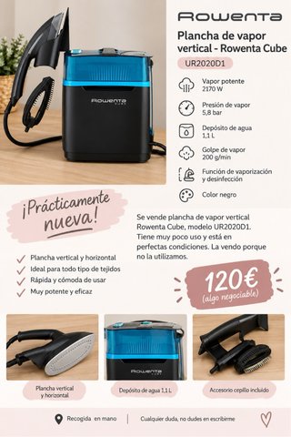 Plancha de vapor vertical Rowenta Cube UR2020D1