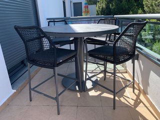 Meubles de jardín – Mesa alta + 4 sillas