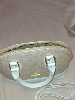 Bolso Coach Beige y Blanco Mano/Hombro