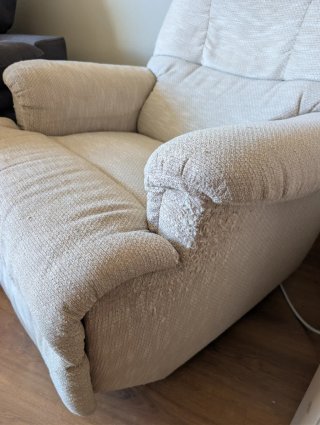 2 Sillones Reclinables de Tela Beige
