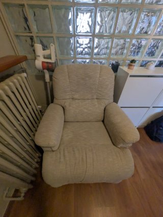 2 Sillones Reclinables de Tela Beige