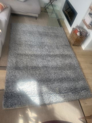 Alfombra de lana gris 175x250