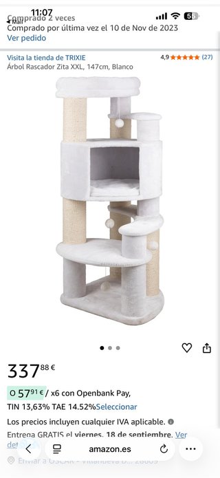 Árbol para gatos Trixie nuevo