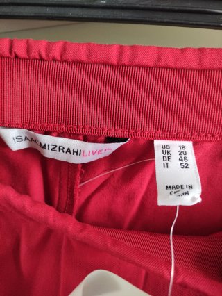 Pantaloni elasticizzati cotone rossi taglia 16