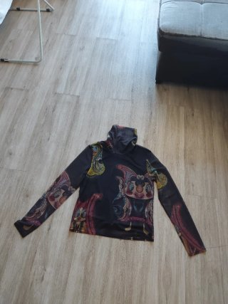 Blusa Desigual Talla M Cuello Alto Estampada