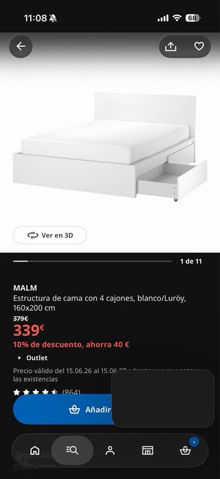 Cama Malm Ikea Blanca