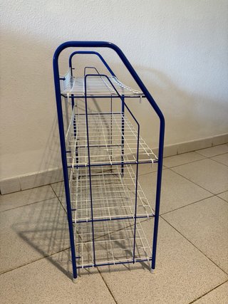 Zapatero Metálico 4 Estantes Azul/Blanco