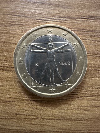 Moneda Euro Italia 2002 vitruvio