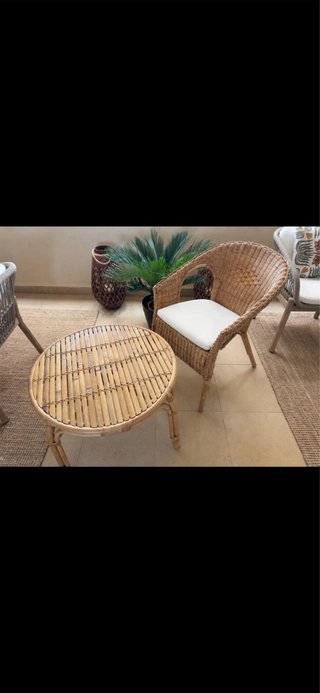 Sillón ratán IKEA AGEN con cojín