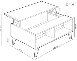 Mesa de centro elevable madera