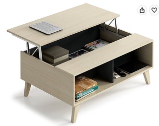 Mesa de centro elevable madera