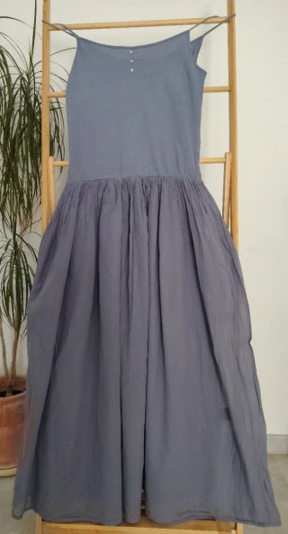 Vestido largo Zara gris algodón
