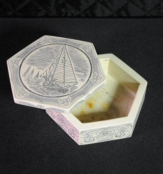 Caja hexagonal decorativa náutica