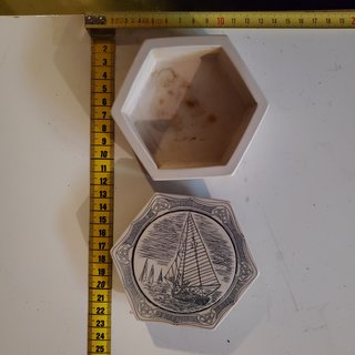 Caja hexagonal decorativa náutica