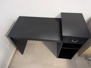 Escritorio Yaheetech negro impecable con cajón