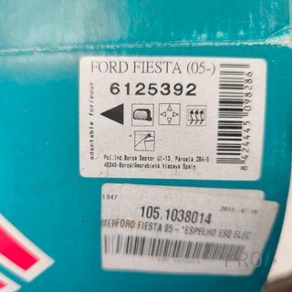 ESPEJO RETROVISOR IZQUIERDO FORD FIESTA NUEVO 6125392