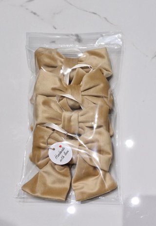 Set di Fiocchi Velluto Oro/Beige