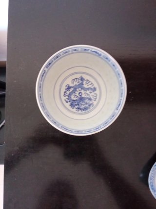 Juego de 6 cucharas de porcelana azul y blanco