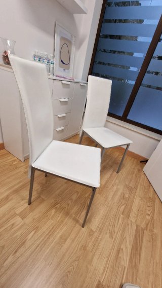 Juego de 2 sillas de comedor blancas