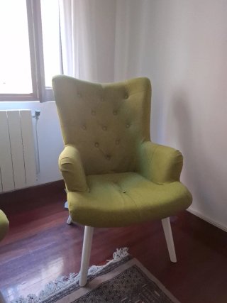 2 Sillones Capitoné Verde Pistacho Nuevos