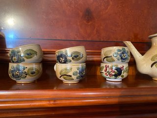 Juego de té de cerámica floral