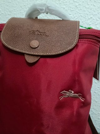 Mochila Longchamp Roja y Marrón