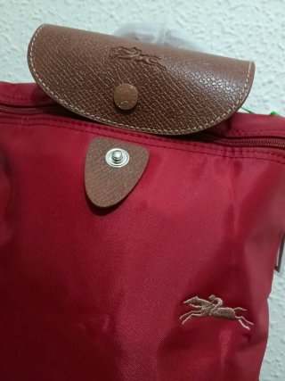 Mochila Longchamp Roja y Marrón