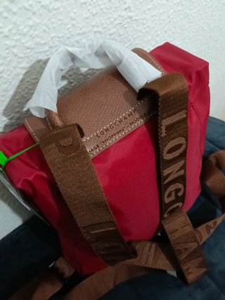 Mochila Longchamp Roja y Marrón