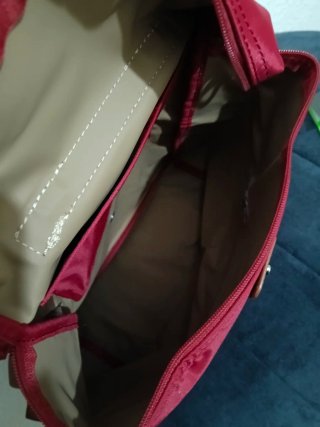 Mochila Longchamp Roja y Marrón