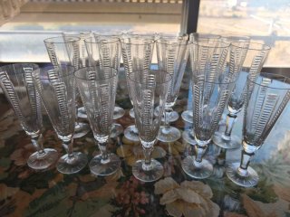Copas de champán vintage cristal tallado
