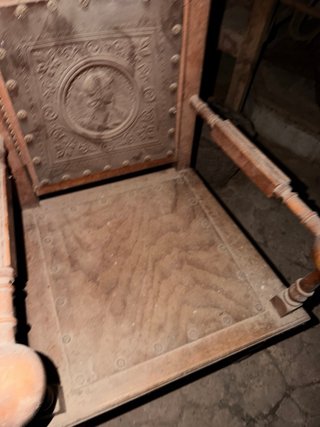 Sillón Frailero Antiguo Madera y Cuero