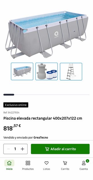 Piscina desmontable con escalera