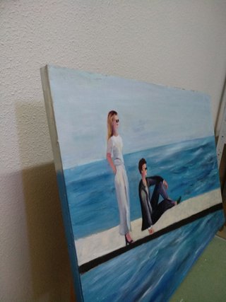 Cuadro óleo mar y cielo,  nuevo.