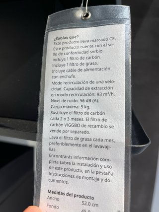 Campana extractora de pared