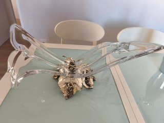 Centro de mesa cristal y metal