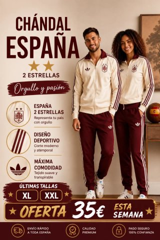 Chándal Adidas España 2 Estrellas Talla XL