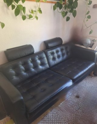 Sofá de 3 plazas negro